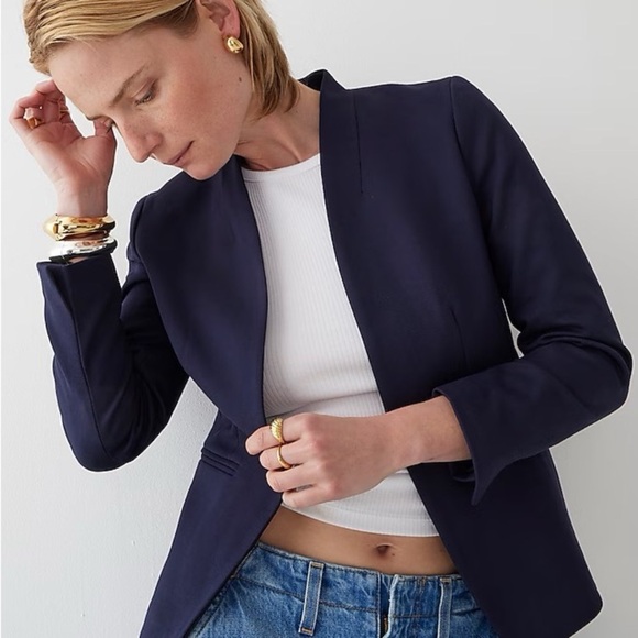 J. Crew Going Out Blazer Stretch Twill Navy Blue - Picture 1 of 10